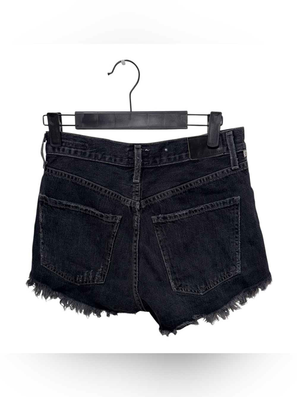 Citizens of Humanity Black Distressed Cutoff Denim Shorts Size 25 Anthropologie - Picture 4 of 6